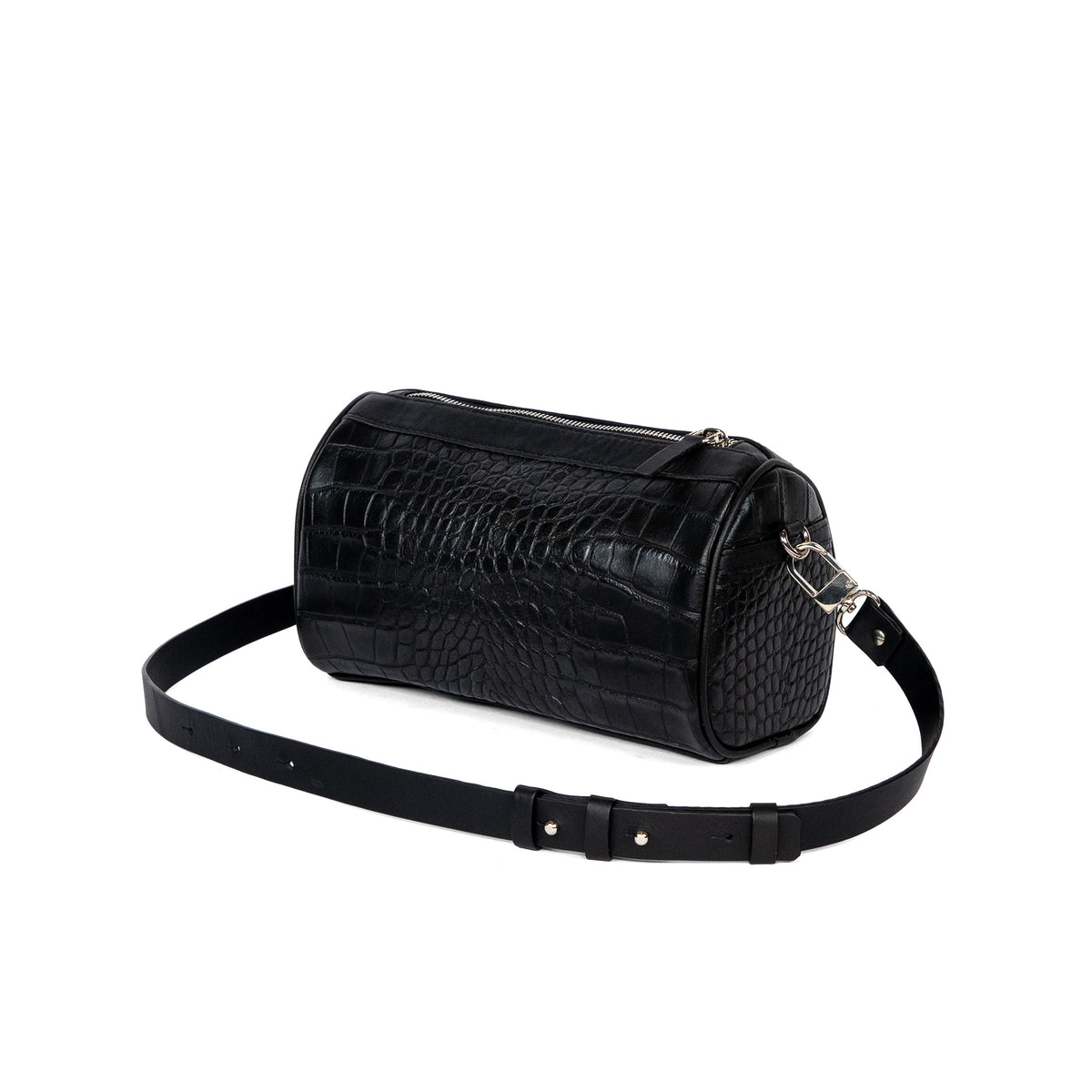 Sac 22 en cuir façon croco noir, vue 1