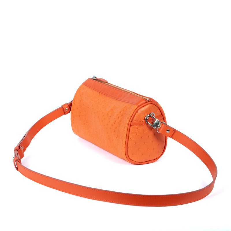 Sac 22 en cuir d’autruche orange, vue 1