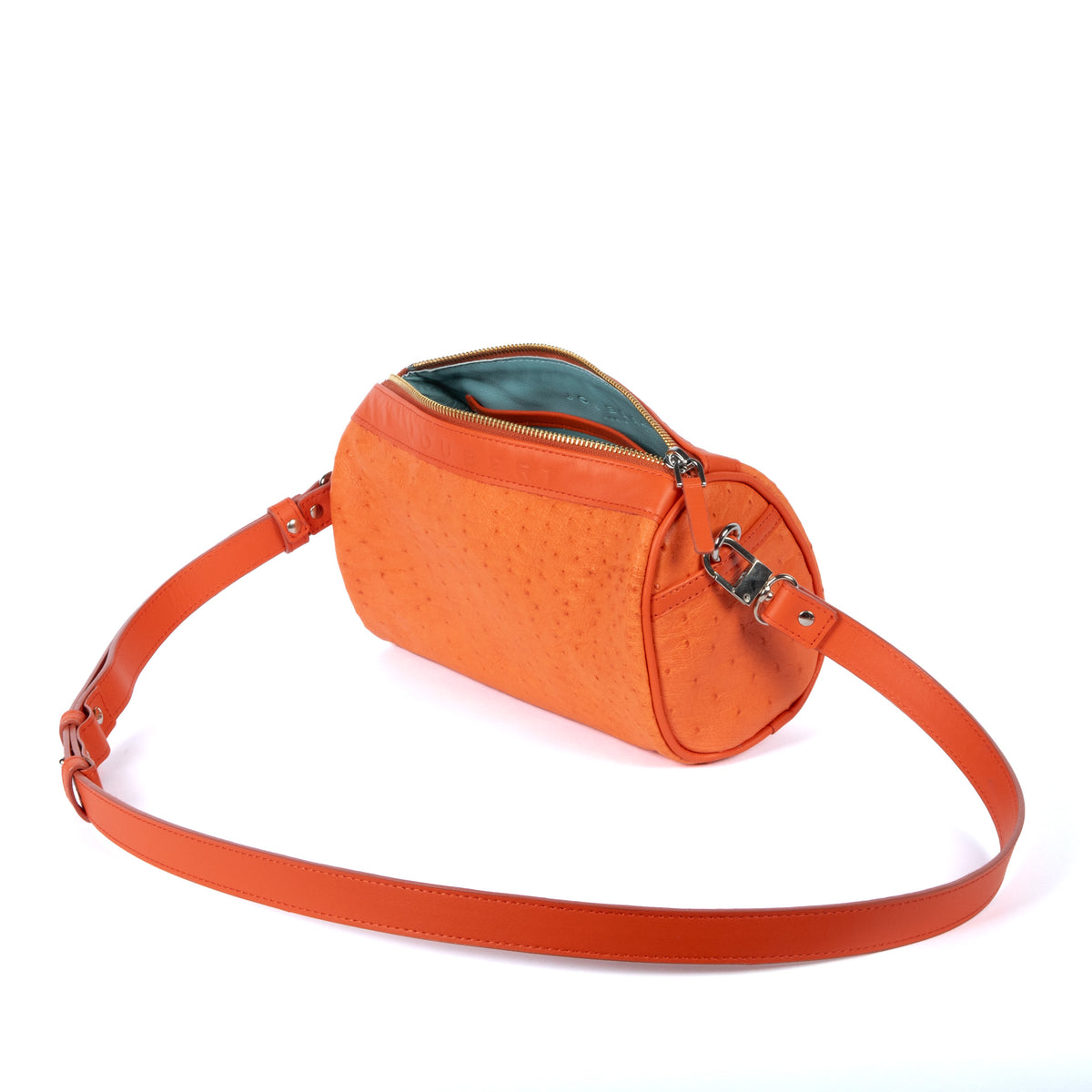 Sac 22 en cuir d’autruche orange, vue 2