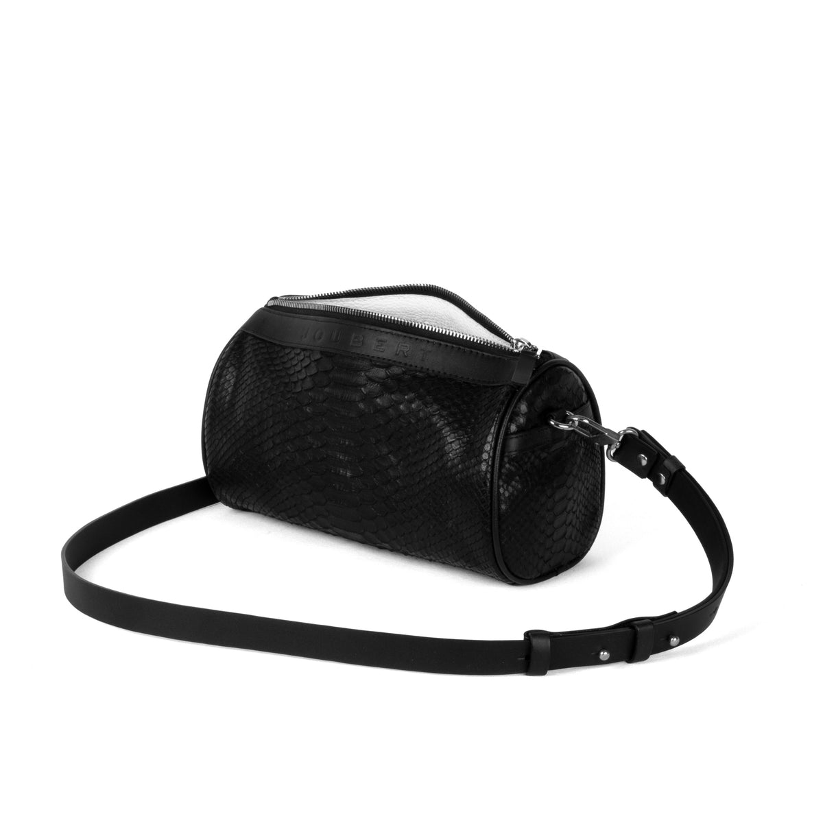 Sac 22 en cuir de python noir, vue 2
