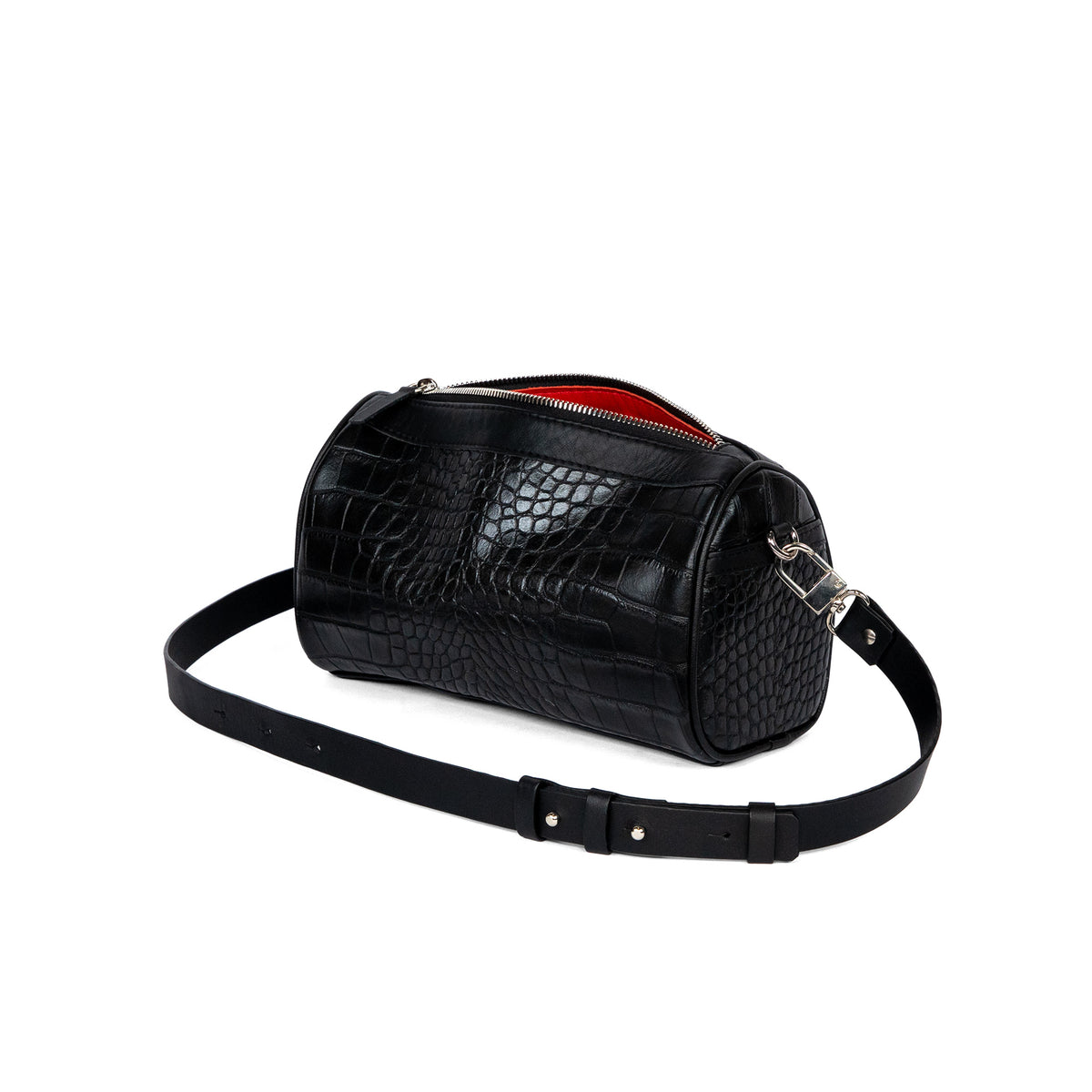 Sac 22 en cuir façon croco noir, vue 2