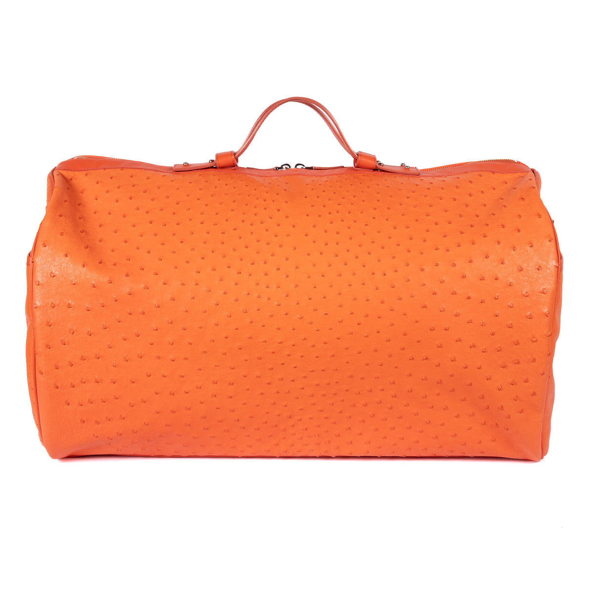 Sac de voyage 55 en cuir d’autruche orange, vue 3