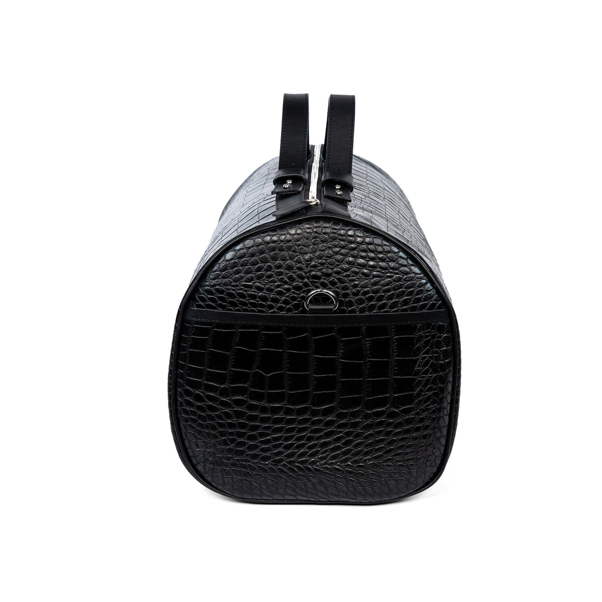 Sac Bandoulière 45 en cuir façon croco noir, vue 3
