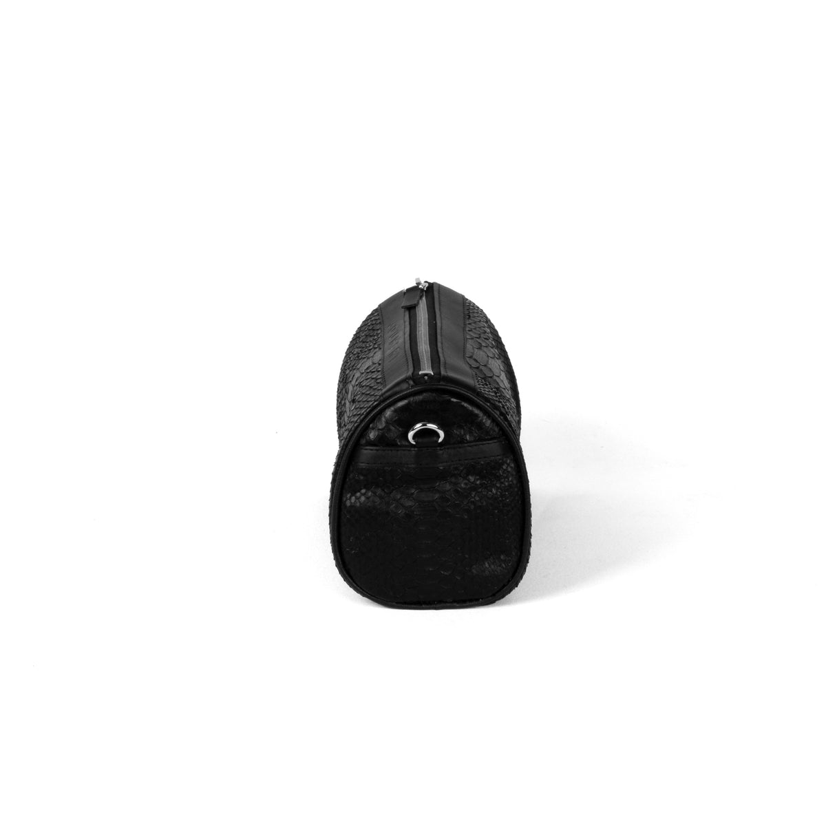 Sac 22 en cuir de python noir, vue 3